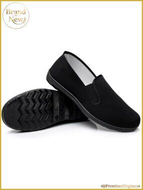 Canvas Slip-On Martial Arts Shoes for Tai Chi Kung Fu Training, Flexible Rubber